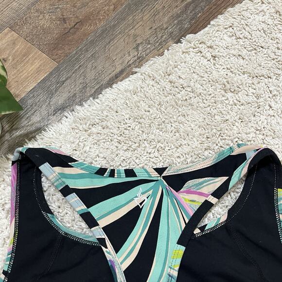 Torrid Active Size 0X Black Summer Leaves Low Impact Racerback Sports Bra - Picture 5 of 5